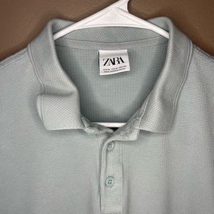 Zara Mens Light Blue Polo